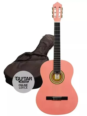 Akce Ashton SPCG 44 PK - 4/4 klasická kytara set - růžová