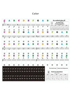 Oblíbený Piano samolepky - noty color transparentní