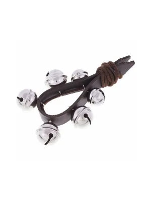 Etno rolničky na koženém řemínku - malé Akce