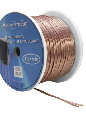 Omnitronic reproduktorový kabel, 2x2,5 mm, transparentní, 100 m cívka Nízká Cena
