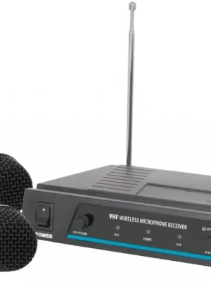 QTX VHF-2, bezdrátový dvoukanálový VHF mikrofon s frekvencemi 174,1 + 175 MHz Nízká Cena