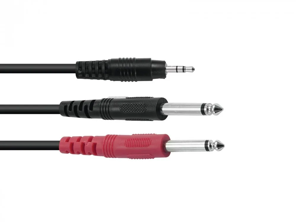 Kabel 3,5 Jack / 2x Jack ECO, délka 3m, černý Tovární Cena