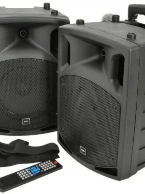 Nejlepší Cena QTX PAV8, mobilní 8" zvukový systém CD/DVD/MP3/BT/2x UHF, 100W