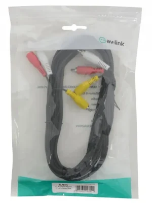 Cenově Výhodný AV:link kabel 3x RCA samec - 3x RCA samec, 5m