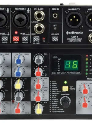 Citronic CSD-4 Kompaktní mixážní pult s Bluetooth a DSP Hit Sezóny