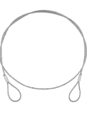 Ocelové jistící lanko 4 mm x 900 mm (SC), stříbrné s karabinou Originální