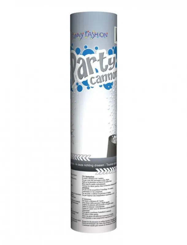Akce Párty konfety vystřelovací 20 cm, stříbrné