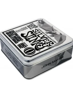 Omezená Nabídka 3818 Ernie Ball John Mayer Silver Slinky Nickel Wound Electric Guitar Strings 3 Pack Tin 10.5 - 47 + luxusní limitovaná kovová krabička - struny na elektrickou kytaru - 3ks