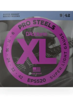 Expresní Doručení D'Addario EPS520 ProSteels Electric Guitar Strings, Super Light, 09-42