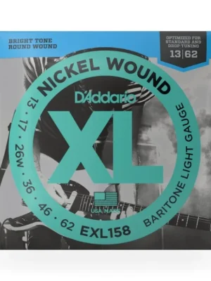 D'Addario EXL158 Nickel Wound Electric Guitar Strings, Baritone Light, 13-62 Doprava Zdarma