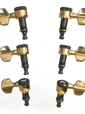 D'Addario Auto-Trim Locking Tuning Machines, 3 + 3 Setup, Gold Sezónní Sleva