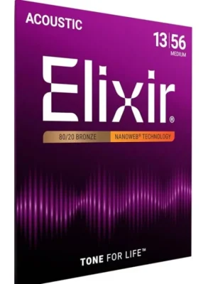Struny pro akustickou kytaru Elixir 11102 Nanoweb 13-56 Top Prodej