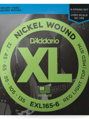 Bezpečná Platba D'Addario EXL165-6 6-String Nickel Wound Bass Guitar Strings, Custom Light, 32-135, Long Scale