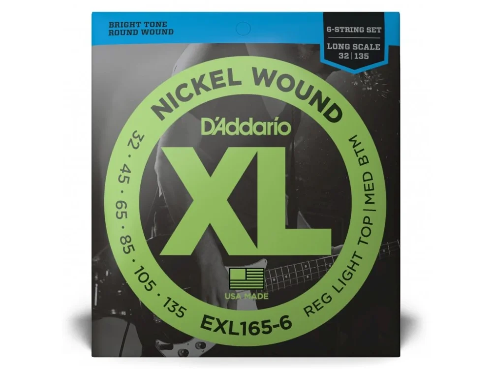 Bezpečná Platba D'Addario EXL165-6 6-String Nickel Wound Bass Guitar Strings, Custom Light, 32-135, Long Scale