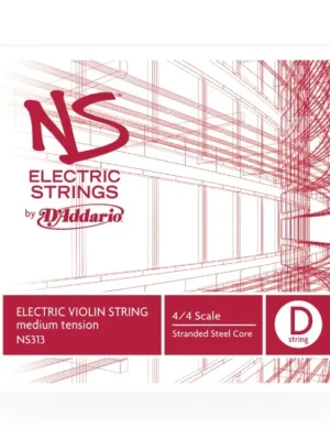 Oblíbený D'Addario NS Electric Violin Single D String, 4/4 Scale, Medium Tension