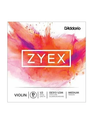 Akční Nabídka D'Addario Zyex Violin Single D String, 1/2 Scale, Medium Tension