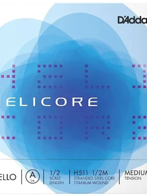 D'Addario Helicore Cello Single A String, 1/2 Scale, Medium Tension Jen Po Omezenou Doba