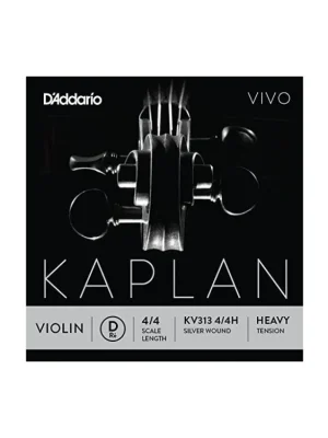 D'Addario Kaplan Vivo Violin D String, 4/4 Scale, Heavy Tension Rychlé Dodání
