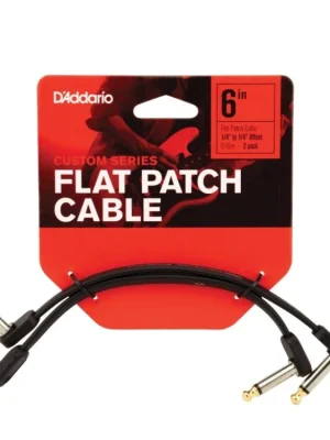 D'Addario Flat Patch Cable, 6in Offset Right Angle, Twin PK Doprava Zdarma