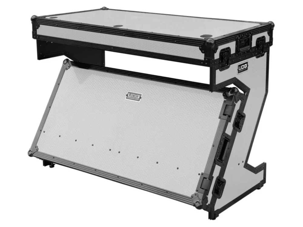 Cenově Výhodný Ultimate Flight Case Portable Z-Style DJ Table White Plus (Wheels)
