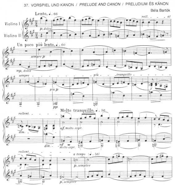 44 DUOS 2 (No.26-44) by Béla Bartók - dvoje housle Vrácení Zdarma