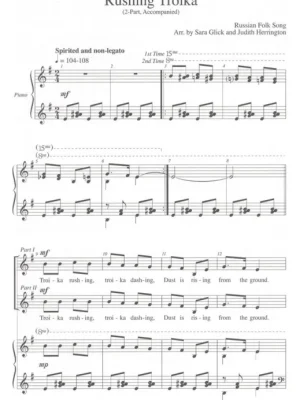 Značkový Rushing Troika (ruská lidová píseň) / 2-Part* + klavír