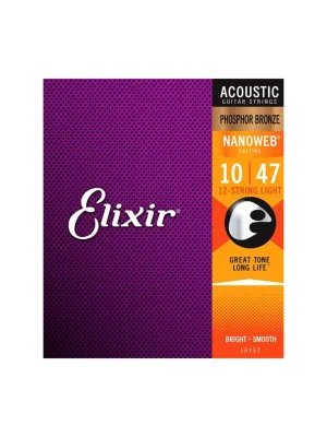 ELIXIR 16152 Acoustic NANOWEB Phosphor Bronze 12-string Light Oblíbený