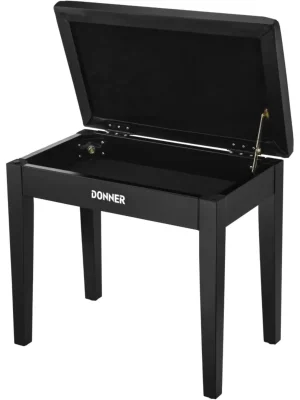 DONNER Piano Bench With Storage - Black Vysoce Kvalitní