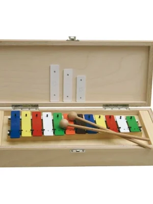 Akční Cena GOLDON - metalofon barevný - 12 kamenů v dřevěném boxu (11035)