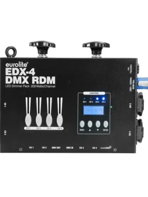 Rychlé Dodání EUROLITE EDX-4 DMX RDM LED Dimmer Pack, stmívač, CEE 7/4