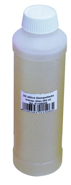 Eurolite UV aktivní razítkovací barva, transparentní modrá, 250ml Oblíbený