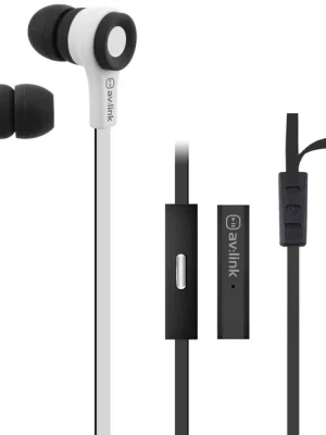 Aktuální AV:link gumová sluchátka s handsfree, černo-bílá