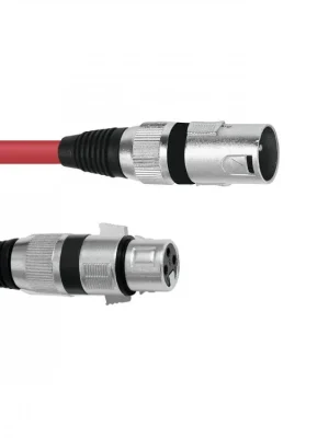 Kabel mikrofonní XLR-XLR 3pin, délka 3m, červený Vrácení Zdarma