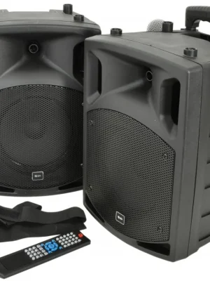 QTX PAV8, mobilní 8" zvukový systém CD/DVD/MP3/BT/2x UHF, 100W Víkendová Akce