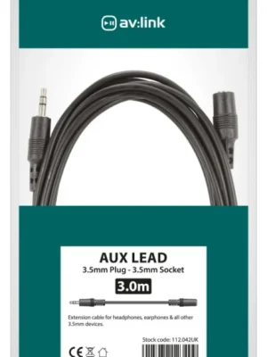 Expresní Doručení AV:link kabel 1x Jack 3.5mm stereo samec - 1x Jack 3.5mm stereo samice, 3m