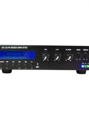 Nízká Cena Adastra UX120, 100V mixážní zesilovač, 120W, BT/MP3/ DAB+/FM