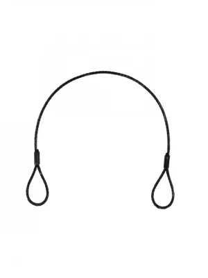 Ocelové jistící lanko 3 mm x 400 mm (SC), černé s karabinou Časově Omezené