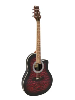 Dimavery RB-300, elektroakustická kytara typu Ovation, redburst žíhaná Horká Nabídka