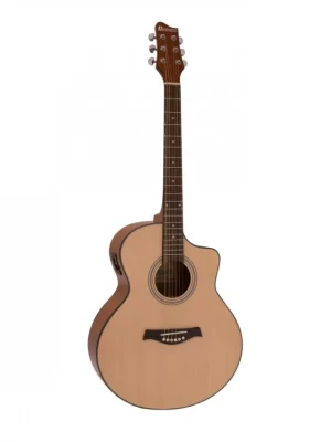 Dimavery STW-50, elektroakustická kytara typu Mini Jumbo, přírodní Sezónní Sleva