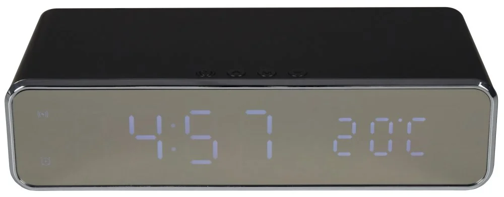 Nejlepší Volba AV:Link Recharge Digitální budík s bezdrátovou nabíječkou, černý