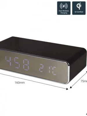 AV:Link Recharge Digitální budík s bezdrátovou nabíječkou, černý - použito (SA421785) Víkendová Akce