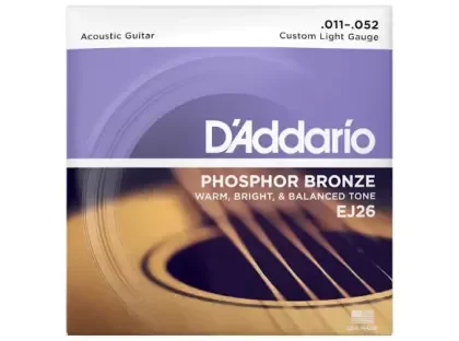 Nízká Cena Struny kovové pro akustickou kytaru D'Addario EJ26 Phosphor Bronze Custom Light 11/52