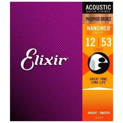 Struny kovové pro akustickou kytaru Elixir 16052 PB Light 12/53 Výhodná Nabídka