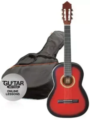 Přímo Od Výrobce Klasická kytara paket 1/4 Ashton SPCG 14 TRB Pack (červená)