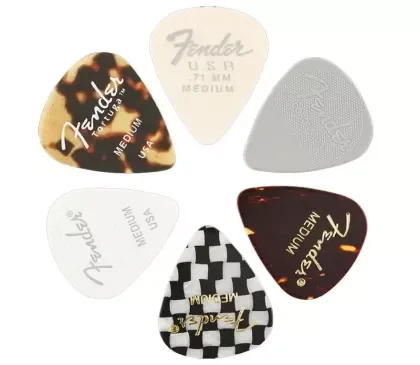 Trsátka set Fender 351 Shape Material Medley Medium - 6 Pack Přímo Od Výrobce