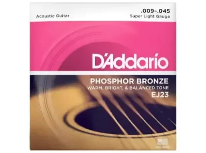 Struny kovové pro akustickou kytaru D'Addario EJ23 Phosphor Bronze Super Light 09/45 Hit Sezóny