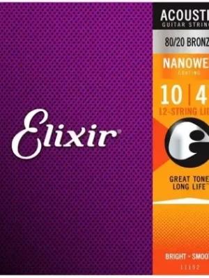 Odeslání Ihned Struny kovové pro 12strunnou kytaru Elixir 11152 Bronze 80/20 12-Light 10/47