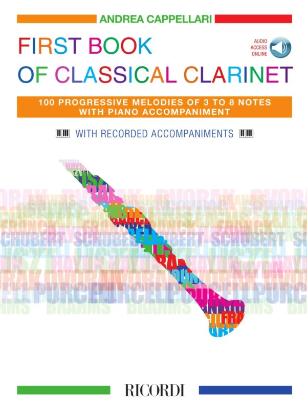 Nová Kolekce First Book of Classical Clarinet + Audio Online / 100 skladbiček na 3-8 not pro klarinet a klavír