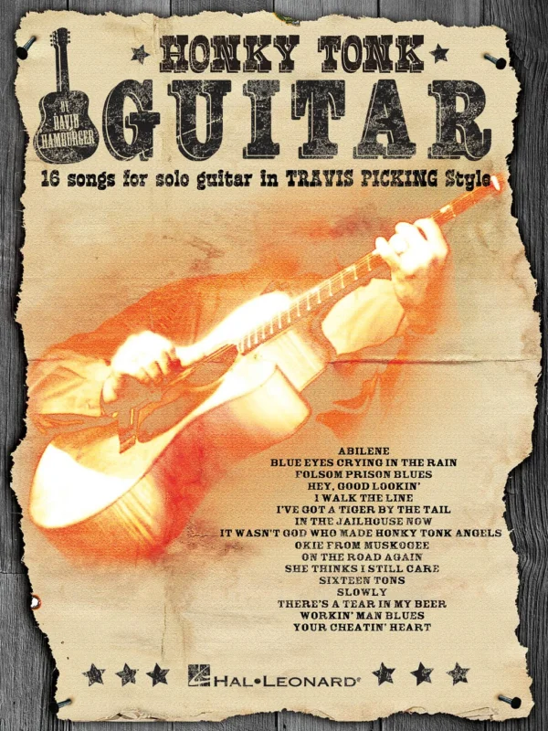 Poslední Šance Honky Tonk Guitar - 16 písniček ve stylu travis picking / kytara + tabulatura