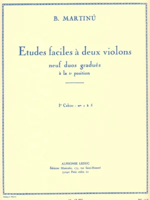 Hit Sezóny MARTINU - ETUDES FACILES A DEUX VIOLONS 1 - etudy pro dvoje housle